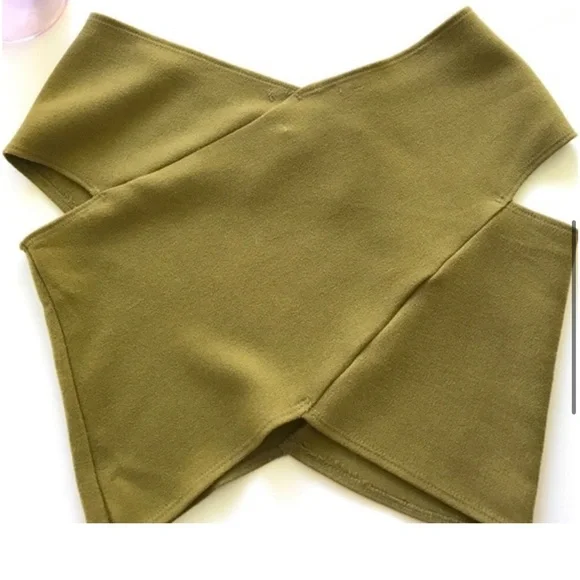 Reformation Olive Cross-Front Crop Top XXS - Picture 3 of 5